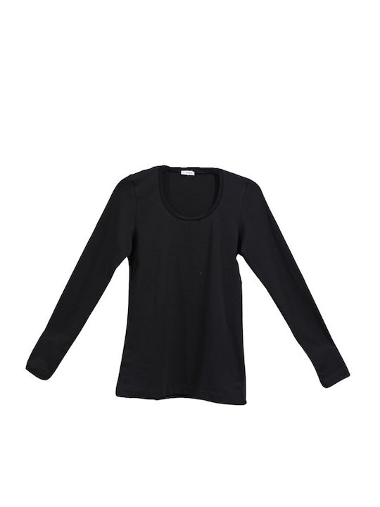 Confezioni Biemme SNC Women's Long Sleeve Cotton T-Shirt Black