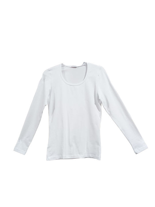 Confezioni Biemme SNC Women's Long Sleeve Cotton T-Shirt White