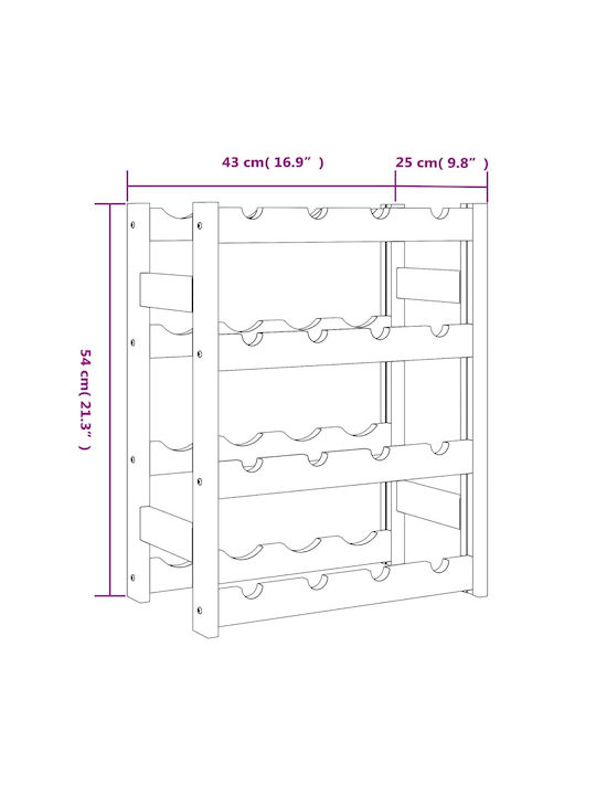 vidaXL Επιδαπέδια Κάβα Ποτών Ξύλινη Καφέ 43x25x54εκ.