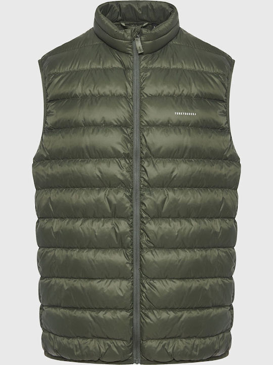 Sleeveless Winter Jacket Puffer Khaki