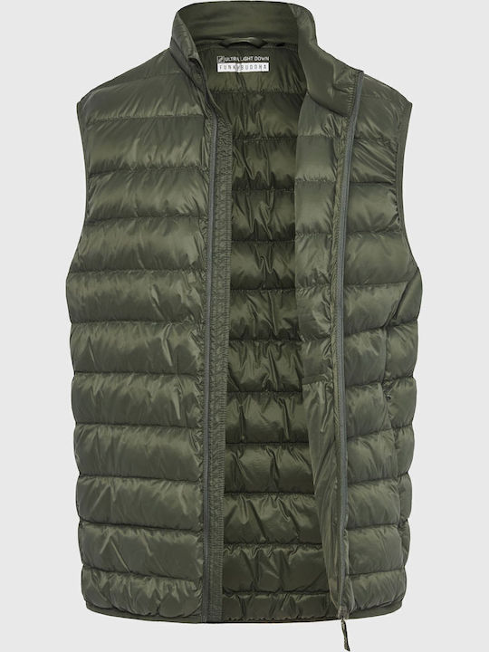 Sleeveless Winter Jacket Puffer Khaki