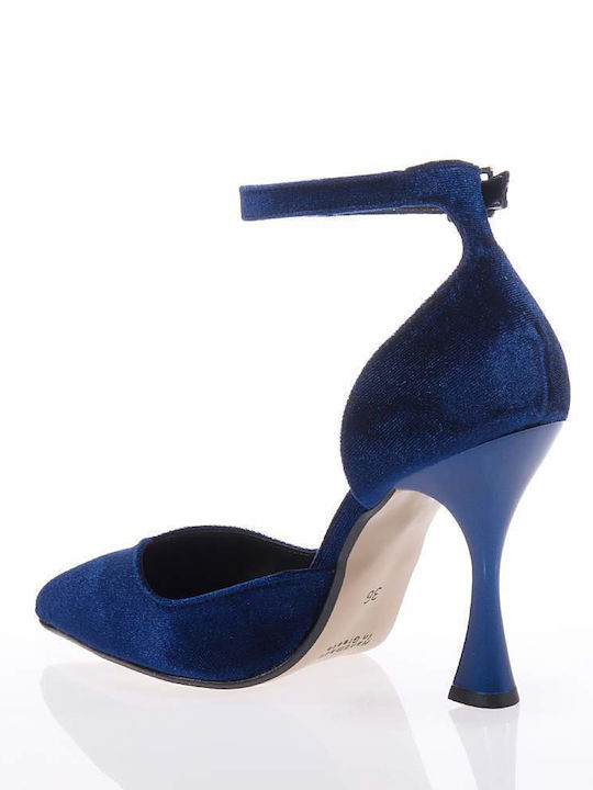 BEATRIS B916 BLUE PUMPS VELVET