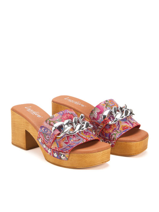 Mules with Chunky High Heel