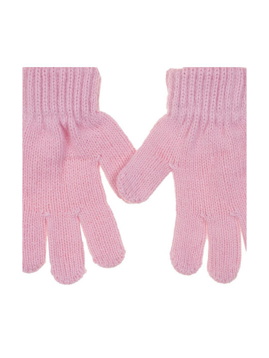 Kitti Σετ Παιδικό Σκουφάκι με Κασκόλ & Γάντια Πλεκτό Ροζ