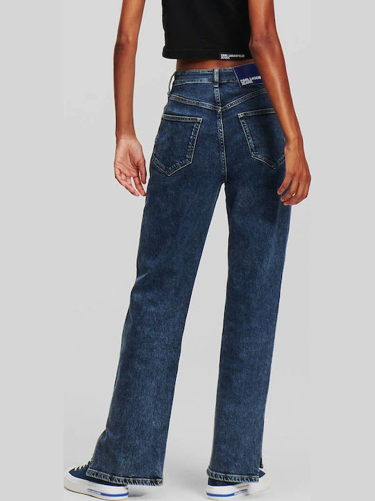 High Waist Women's Jean Trousers in Straight Line