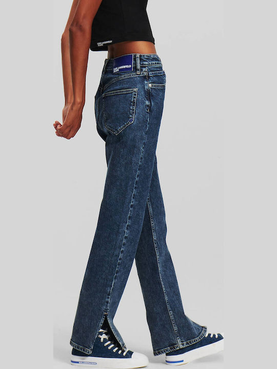 High Waist Women's Jean Trousers in Straight Line