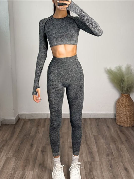 Chica Frauen-Set mit Lang Leggings Gray