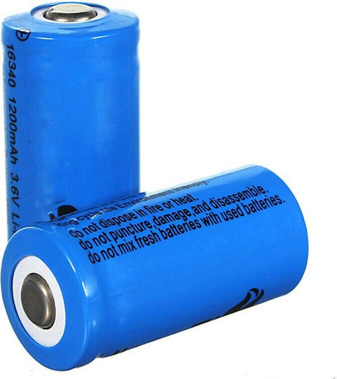 Rechargable Battery 16340 Li-ion 1200mAh 3.6V 1pcs