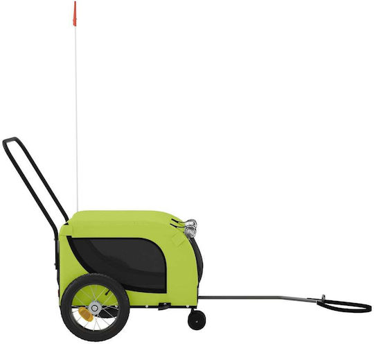 vidaXL Dog Carrying Green Bicycle Trailer for 30kg Pets L124xW53xH53cm