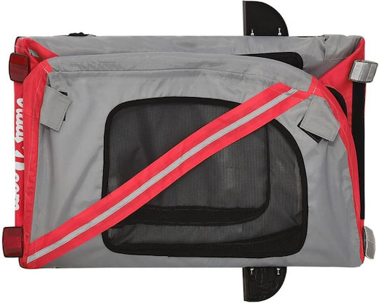vidaXL Remorcă bicicletă pentru transport câine până la 30kg Roșu M122xL53xA52cm.