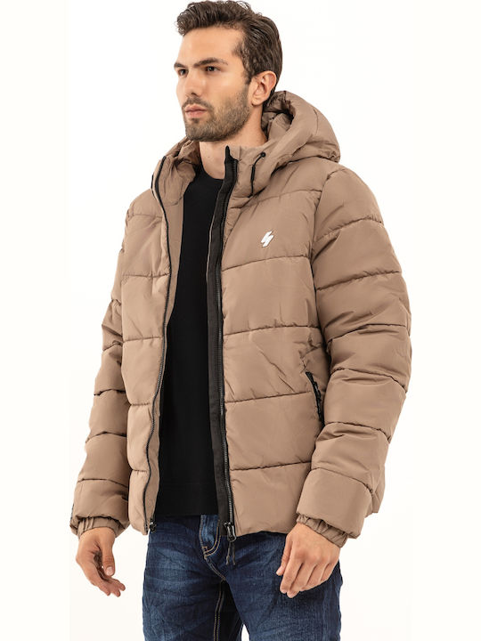 Geacă de Iarnă Puffer Maro