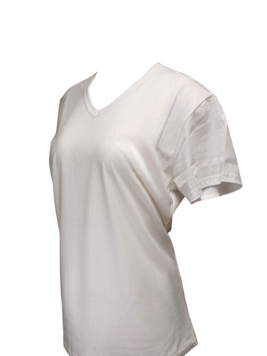 Bodymove Women's T-shirt with V Neckline White