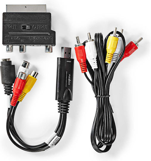 Nedis Μετατροπέας RCA / S-Video female σε USB-B male 1τμχ VGRRU101BK
