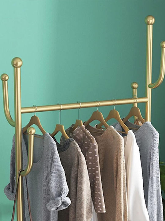 Viosarp Floor Garment Rack made of Metal Gold 60x32x170cm