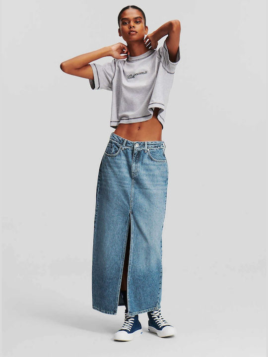 Karl Lagerfeld Denim Maxi Skirt Medium Aged Denim