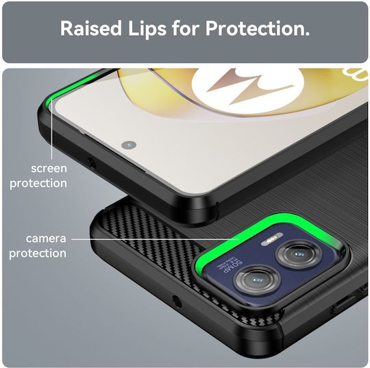 HappyCase Задна корица Силикон Черен (Moto G73)
