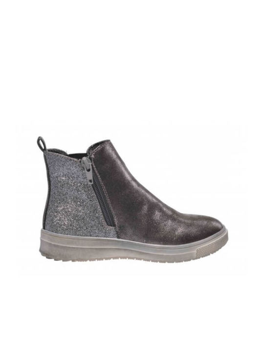 MTNG Kids PU Leather Boots with Zipper Gray