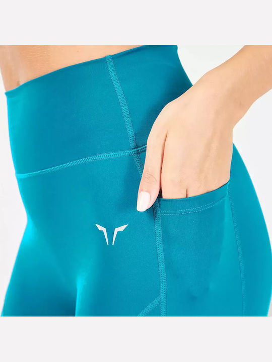 Instruire Colanti de femei Lung Colanti Talie inalta & Push Up Deep lagoon