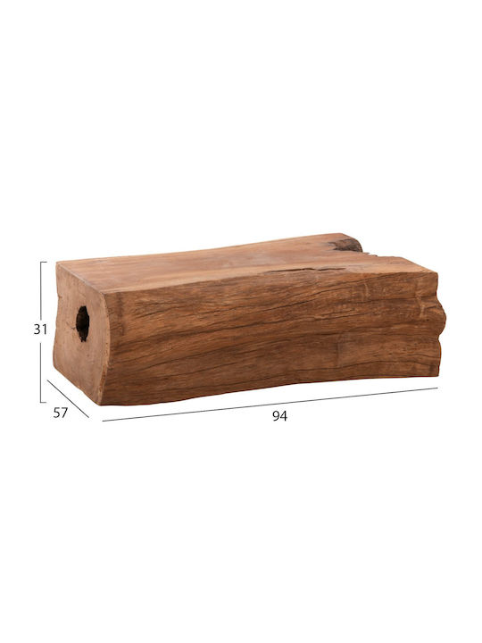 Rectangular Măsuță de Cafea Toranku din Lemn Masiv Natural L94xP57xH31cm.