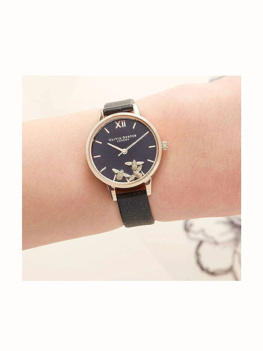 Olivia Burton Ρολόι Μπαταρίας με Δερμάτινο Λουράκι