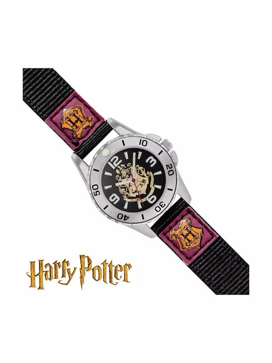 Disney Kids Analog Watch Harry Potter with Rubber/Plastic Strap Black