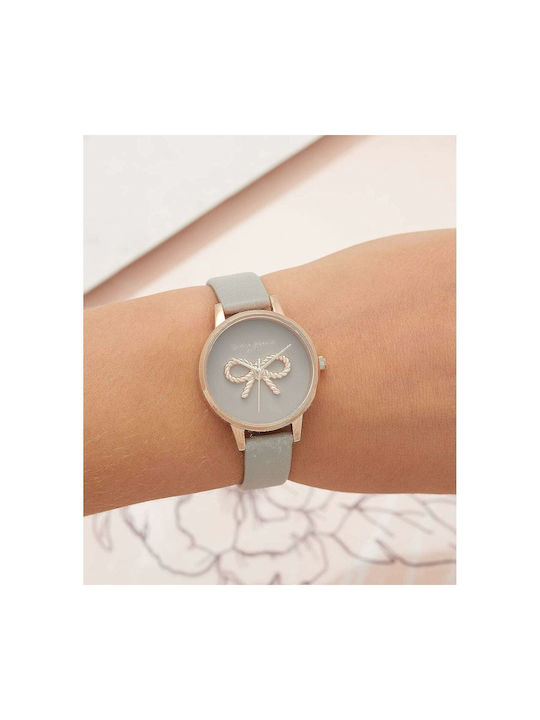 Olivia Burton Watch with Gray Leather Strap