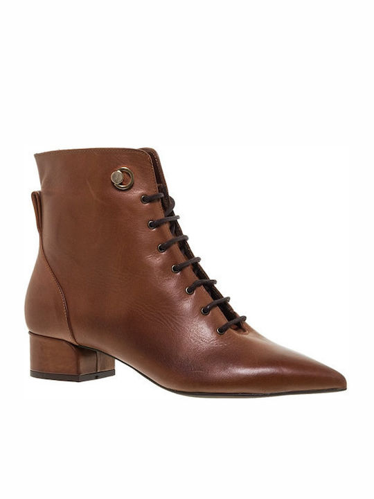 Mourtzi Leather Women's Ankle Boots Tabac Brown