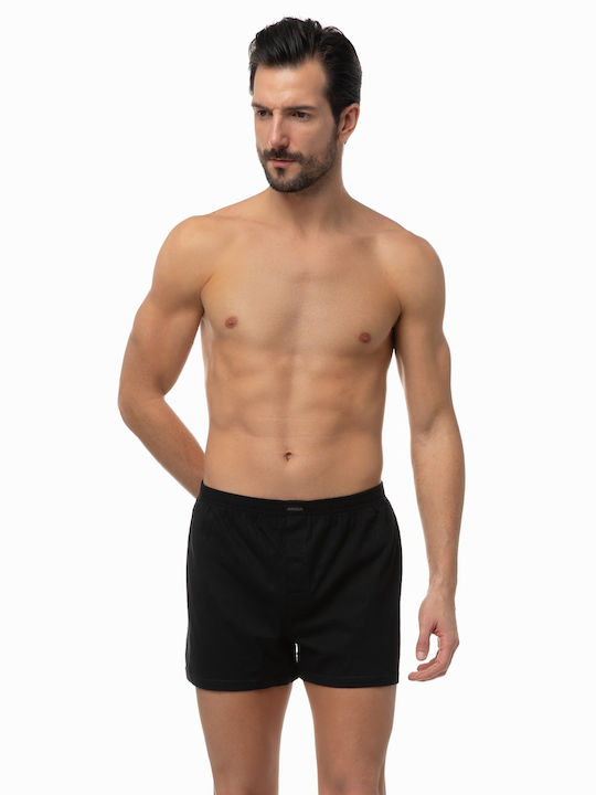 Minerva Herren Boxershorts Schwarz 2Packung