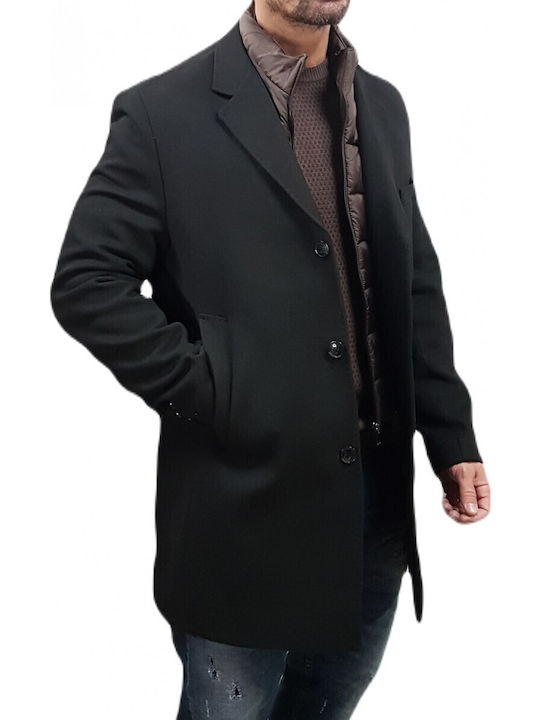 Justin Herren Mantel Schwarz