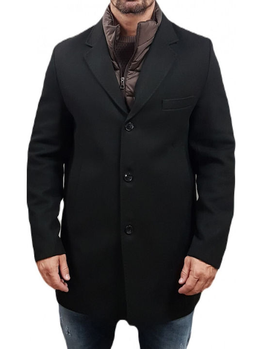 Justin Herren Mantel Schwarz
