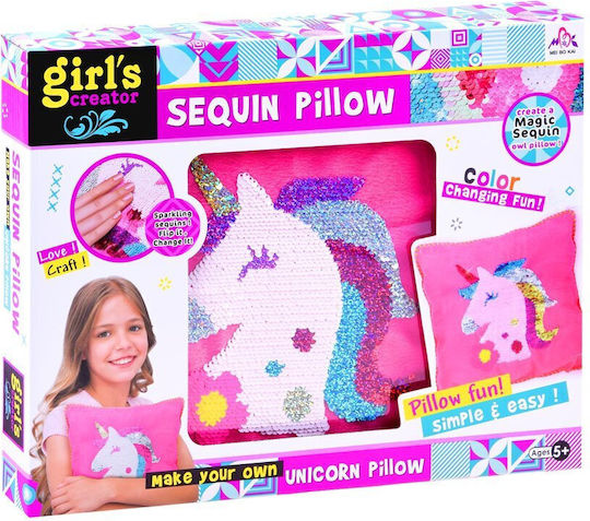 Jokomisiada Κεντήματα Sequined Unicorn Cushion Kit για Παιδιά 5+ Ετών