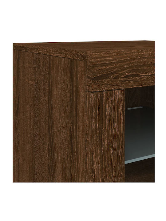 Rectangular Side Table Wooden Black Oak 41x37x67 cm