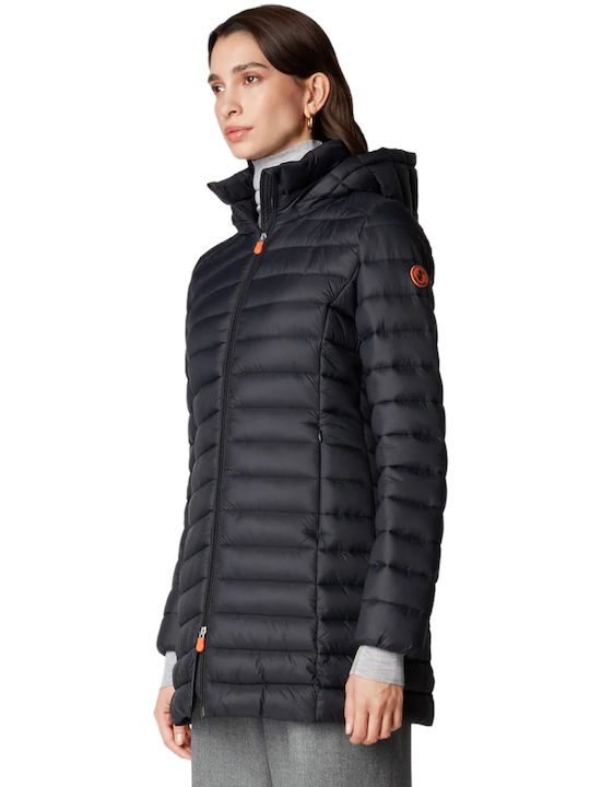 Save The Duck Women's Short Puffer Jacket for Winter Black (10000/BLACK)