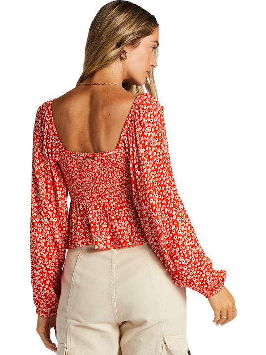 Your Fav Damen Crop Top Langarm Orange