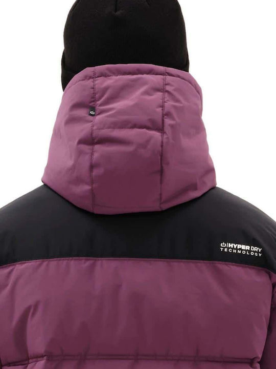 Winter Jacket Puffer Waterproof and Windproof Mauve/Black