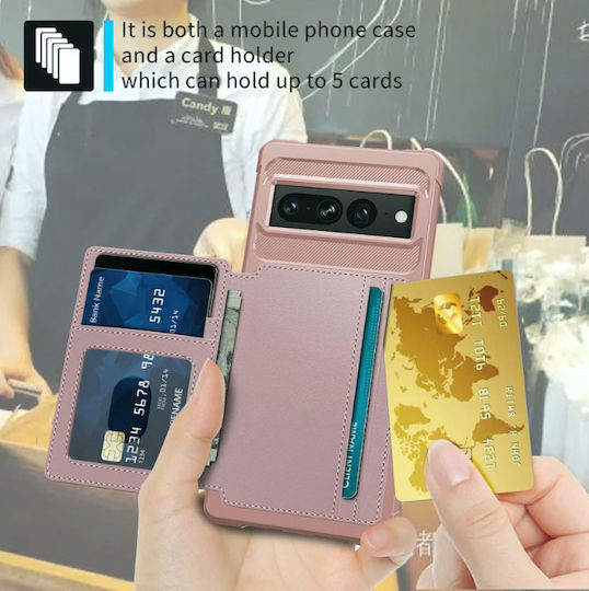 HappyCase Wallet Σιλικόνης 0.5mm Ροζ (Google Pixel 7 Pro)