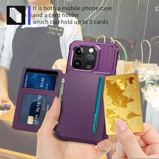 HappyCase Wallet Silicone 0.5mm Purple (iPhone 15 Pro)