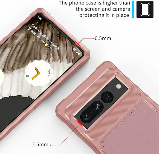 HappyCase Wallet Σιλικόνης 0.5mm Ροζ (Google Pixel 7 Pro)