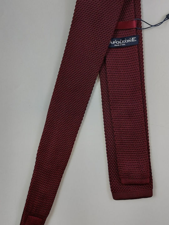 Monte Napoleone Herren Krawatte Gestrickt Monochrom in Burgundisch Farbe Monte Napoleone Herren Krawatte Gestrickt Monochrom in Burgundisch Farbe