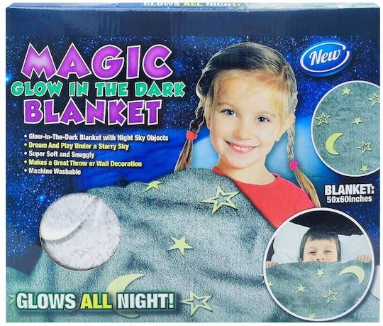 Fleece Fluorescent Blue Blanket 116x157cm