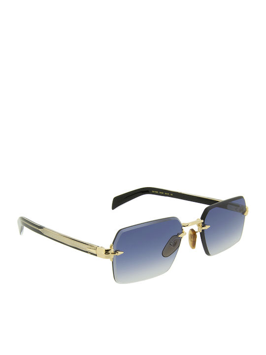 David Beckham Db Unisex Γυαλιά Ηλίου με Χρυσό Μεταλλικό Σκελετό και Μπλε Ντεγκραντέ Φακό DB 7109/S RHL/08