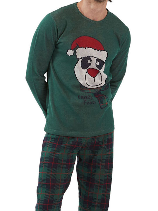 Crazy Farm Men's Winter Pajamas Set Green