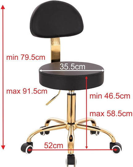 Salon Stools Räder Friseursalon- und Spa-Hocker Schwarz