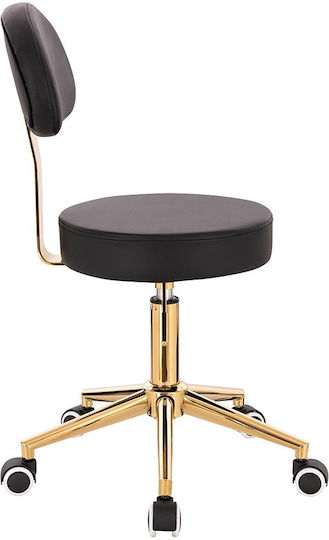 Salon Stools Wheeled Stool with Backrest Black ΧΡΥΣΌ-5420187