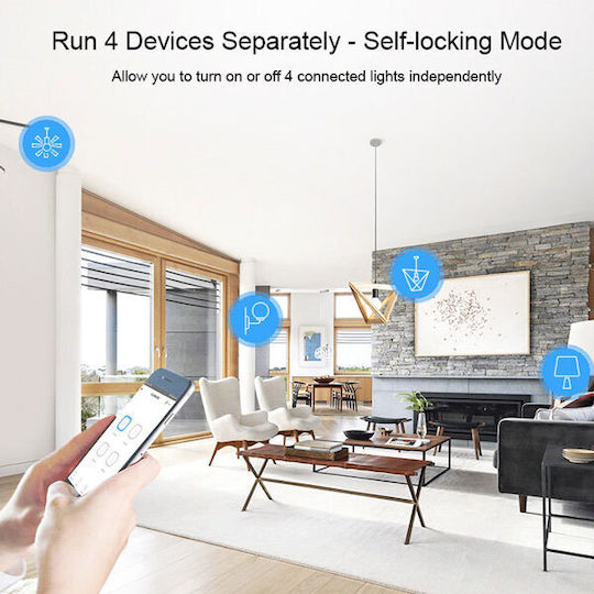 Sonoff 4ch Pro R3 Smart Switch 4 Καναλιών Wi-Fi & RF 40A με Τηλεχειριστήριο