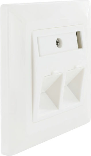 Schwaiger Priză De Rețea RJ45 Single Cu Cadru Alb NKSD2532