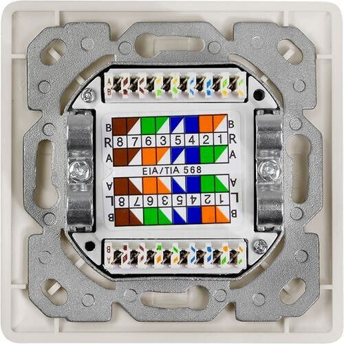 LogiLink Διπλή Πρίζα Δικτύου RJ45 με Πλαίσιο σε Λευκό Χρώμα NP0128