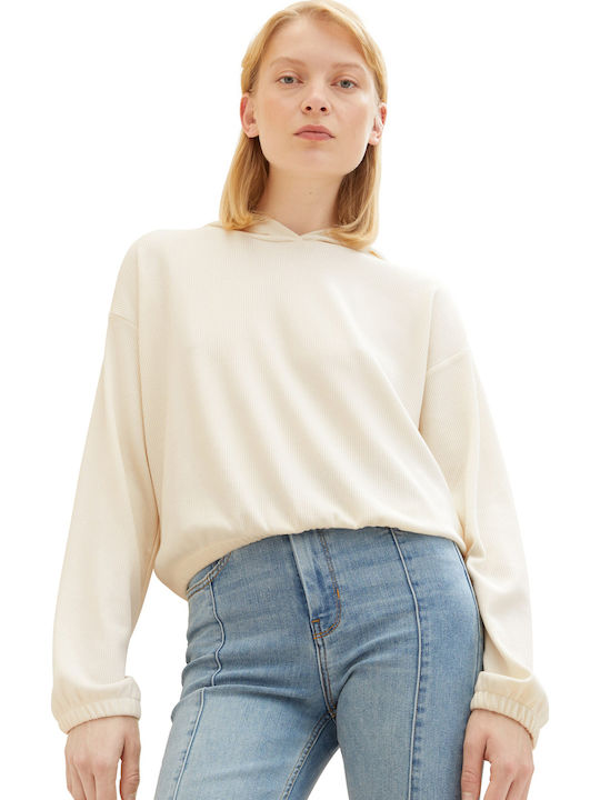 Damen Bluse Langärmelig mit Kapuze 10348/GARDENIA WHITE