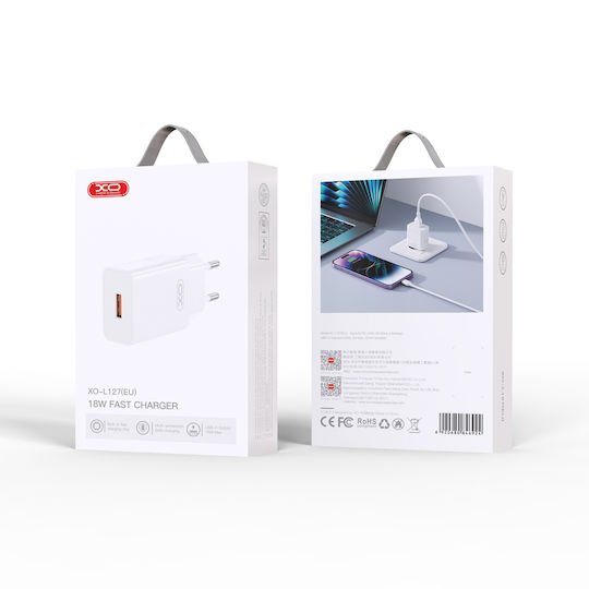 XO Charger Without Cable with USB-A Port 18W Whites (L127)