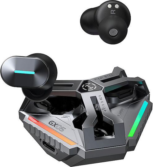 Edifier GX05 In-ear Bluetooth Handsfree Ακουστικά με Αντοχή στον Ιδρώτα και Θήκη Φόρτισης Space Grey
